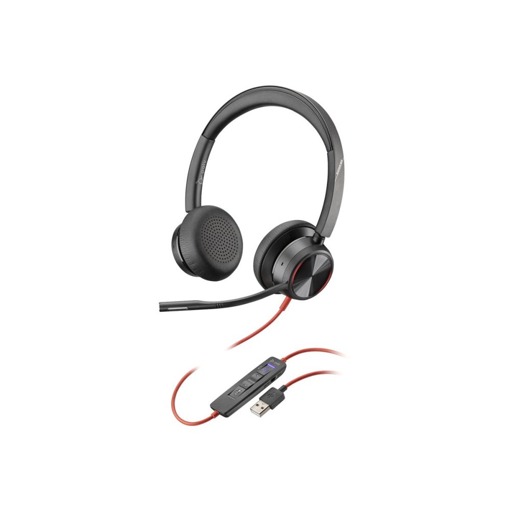 Poly Blackwire 8225 M USB-A On-Ear, ANC, Microsoft Certified Headset - Black - Headset - Techunion -