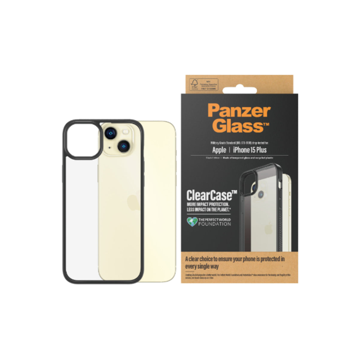 PanzerGlass Clear Case Phone Case for iPhone 15 Plus