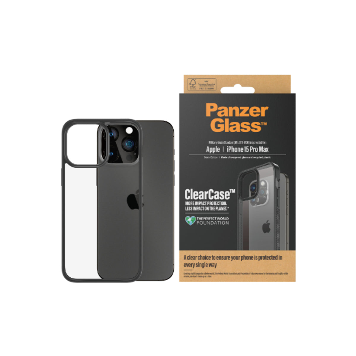 PanzerGlass Clear Case Phone Case for iPhone 15 Pro Max