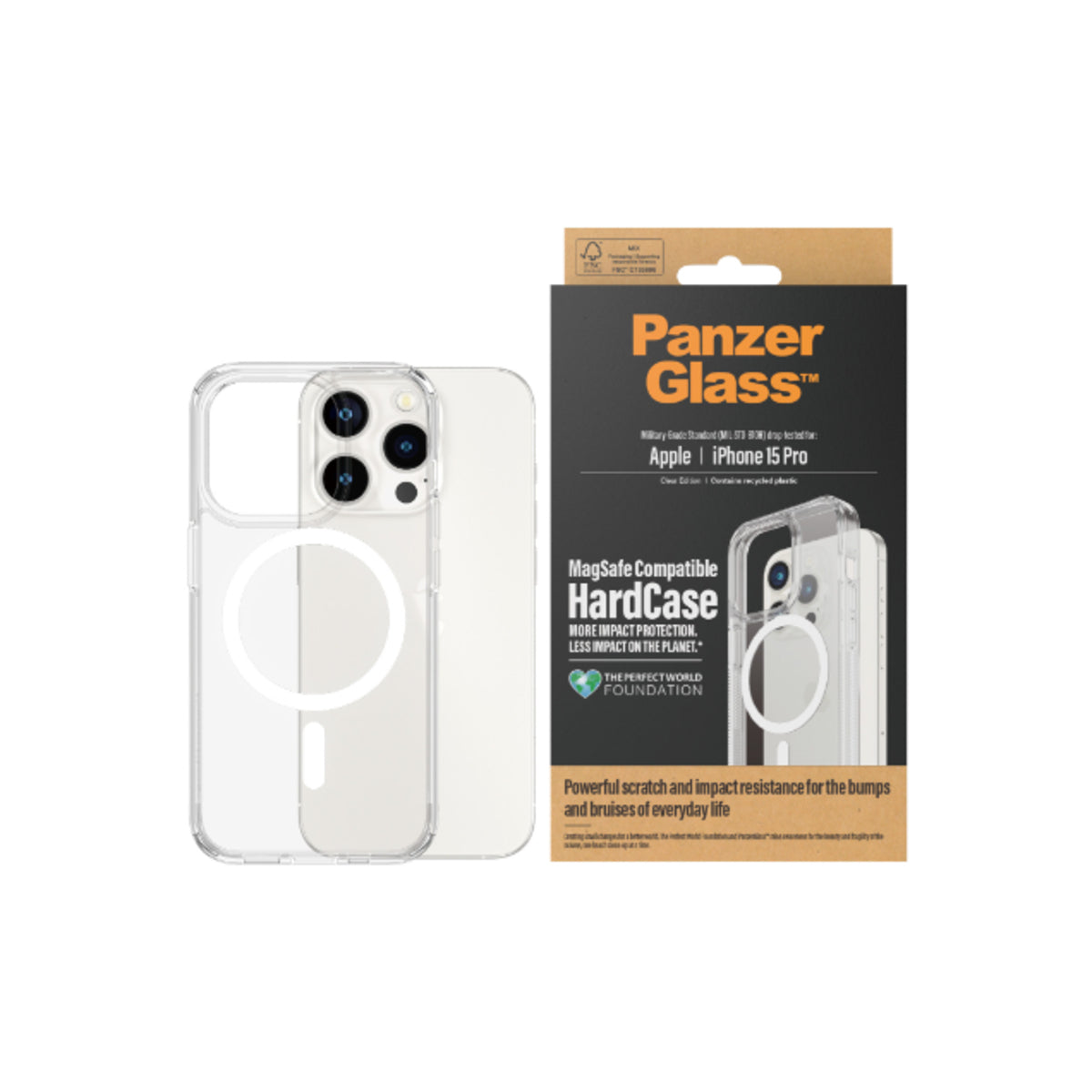 PanzerGlass Hardcase Magsafe Phone Case for iPhone 15 Pro