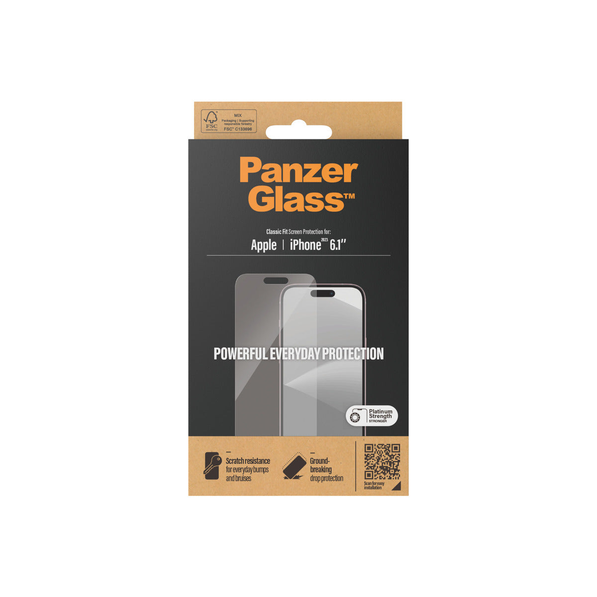PanzerGlass Classic Fit Screen Protector for iPhone 15
