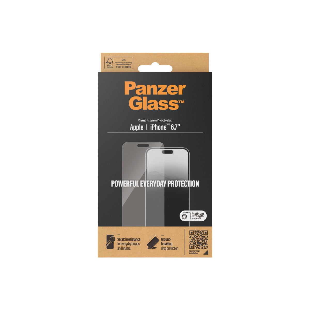 PanzerGlass Classic Fit Screen Protector for iPhone 15 Plus