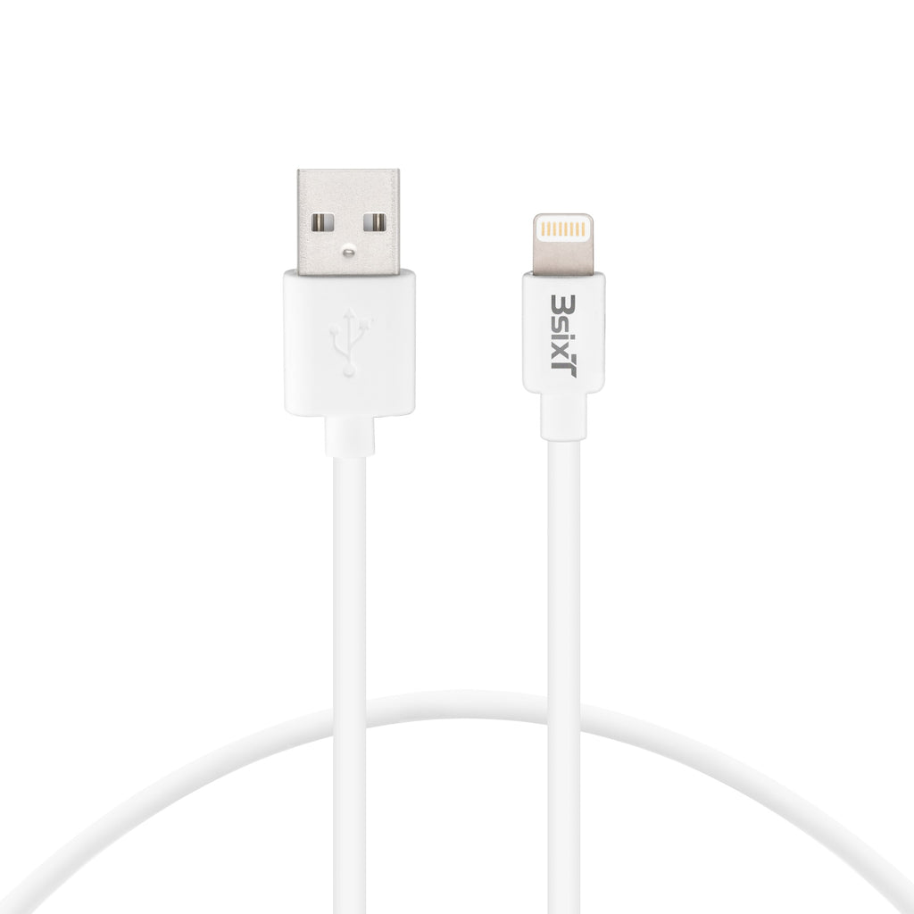 3sixT Cable - USB-A to USB-C/Lightning/MicroUSB-1m-White