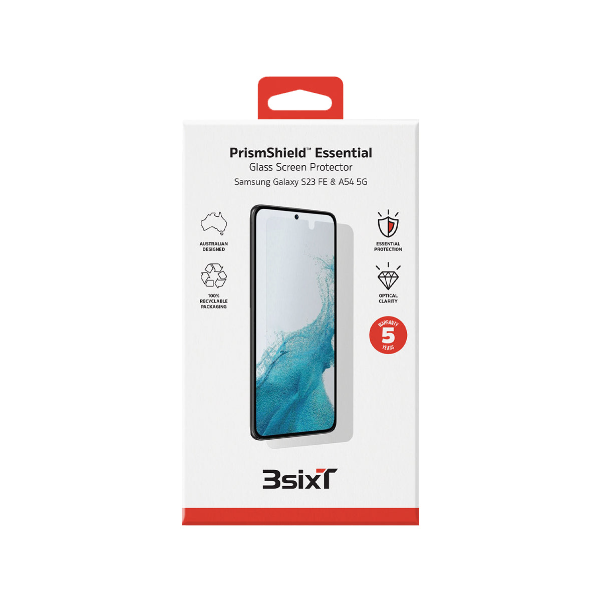 3sixT PrismShield Essential Screen Protector (RC) for Samsung A54 5G / S23FE