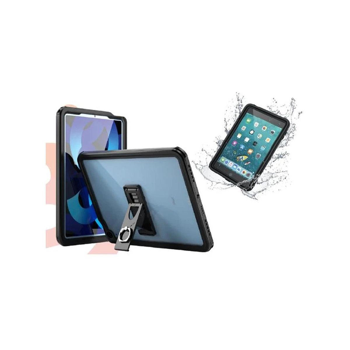 3sixT Weather All One Case for iPad 10.2 Gen 7/8/9 - Clear/Black