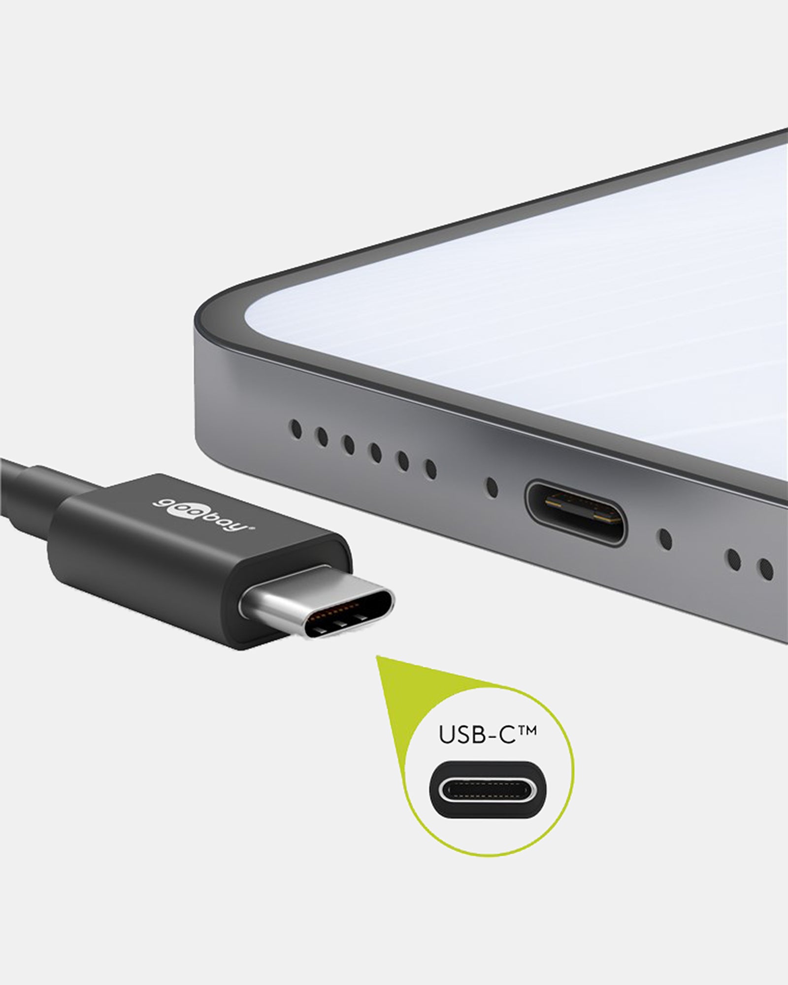 Goobay USB-C to USB-A Charge & Sync Cable 2M for iPhone Phones/iPad - black