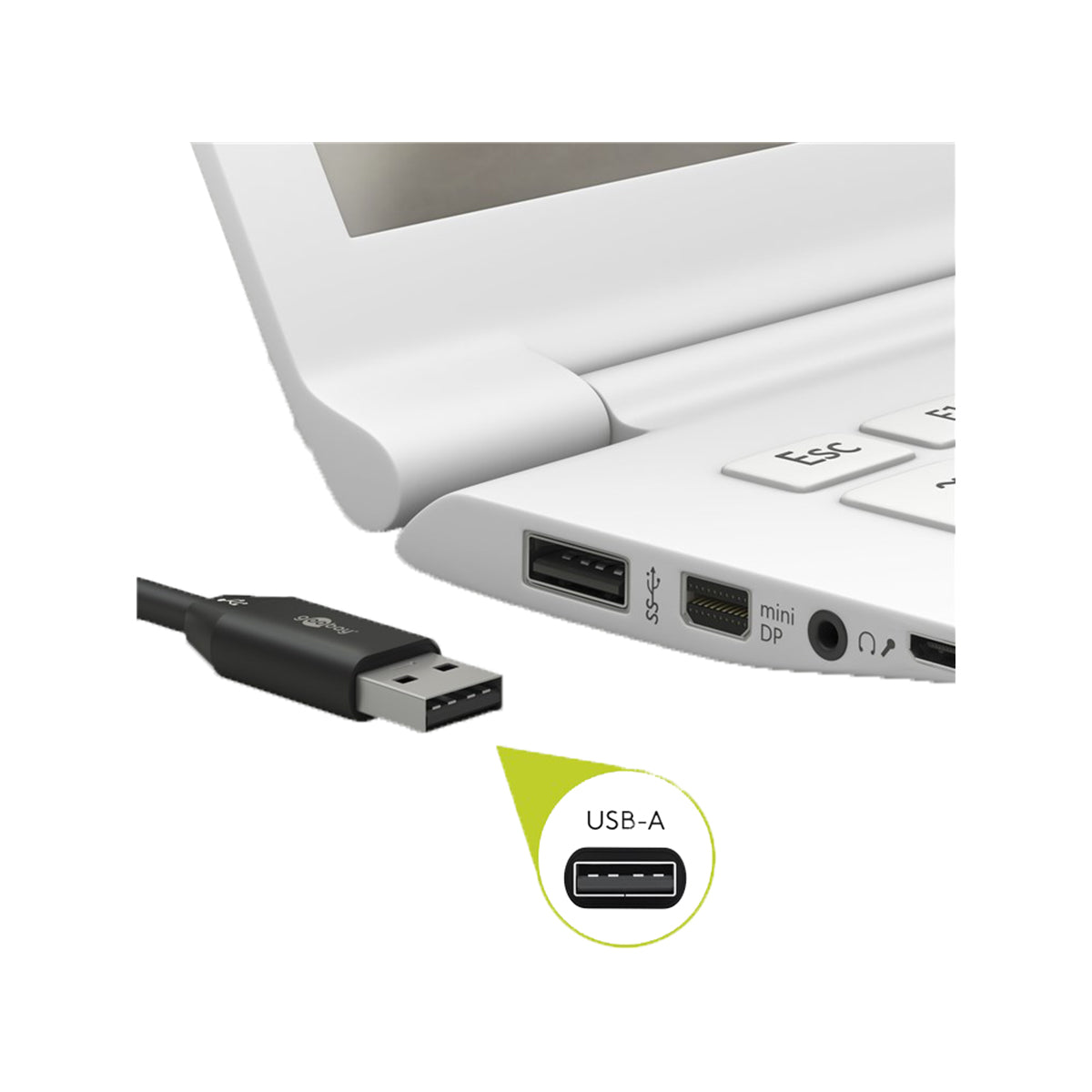 Goobay USB-C to USB-A Charge & Sync Cable 2M for iPhone Phones/iPad - black