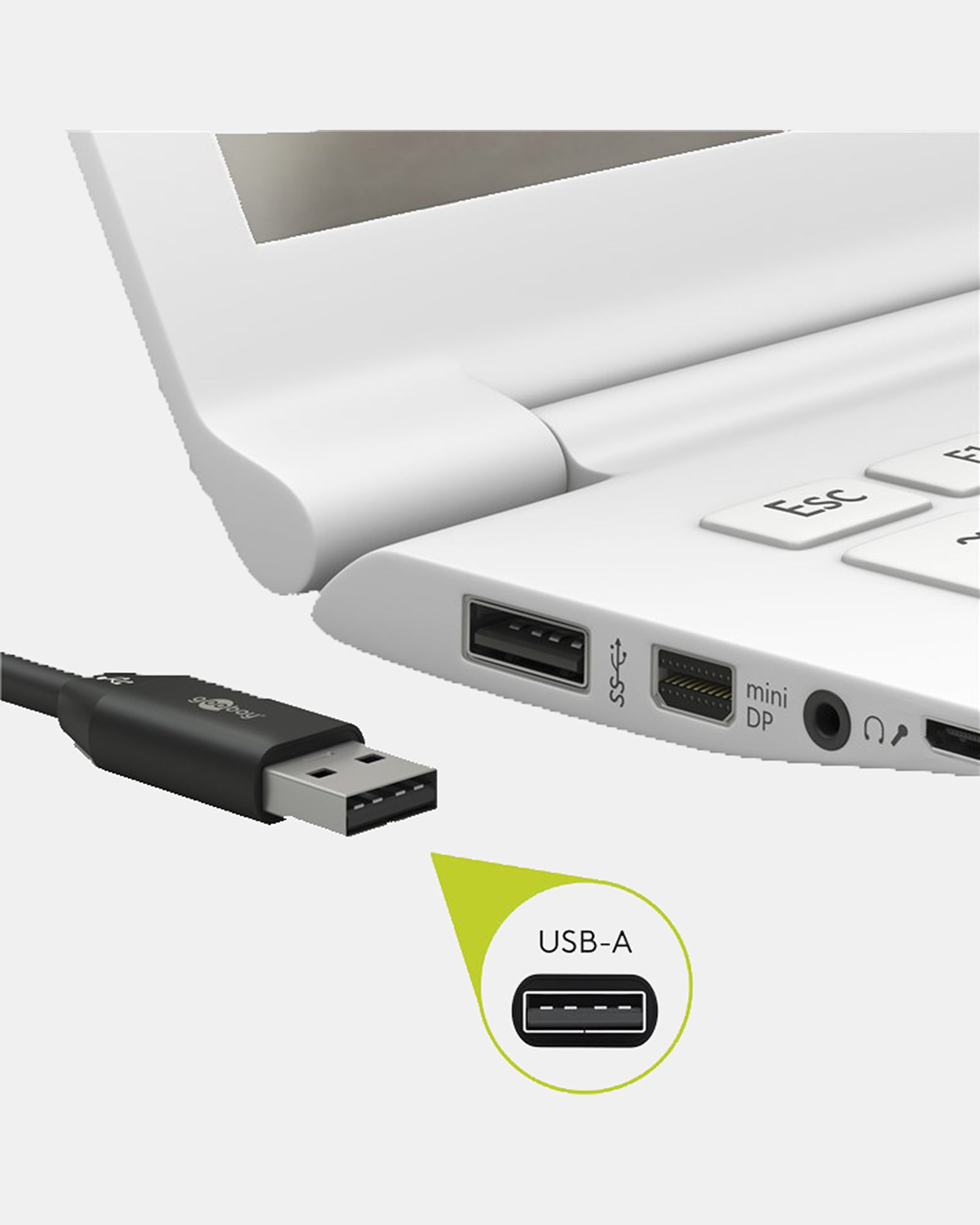 Goobay USB-C to USB-A Charge & Sync Cable 2M for iPhone Phones/iPad - black