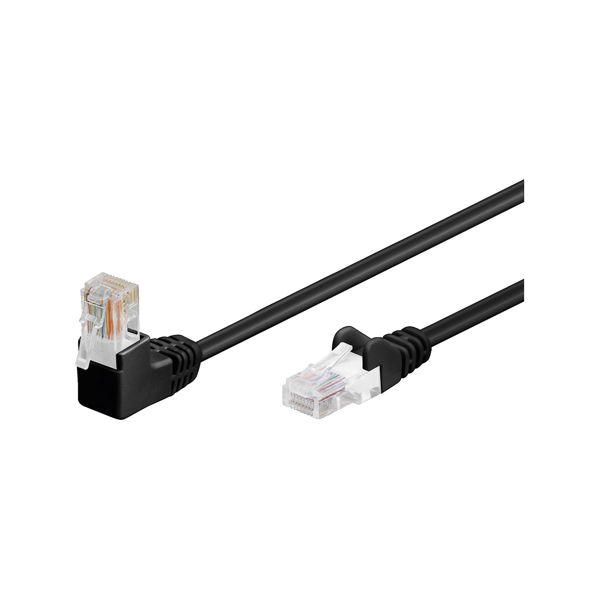 Goobay CAT 5e Patch Cable 1x 90° Angled, U/UTP 2M for PC - Black