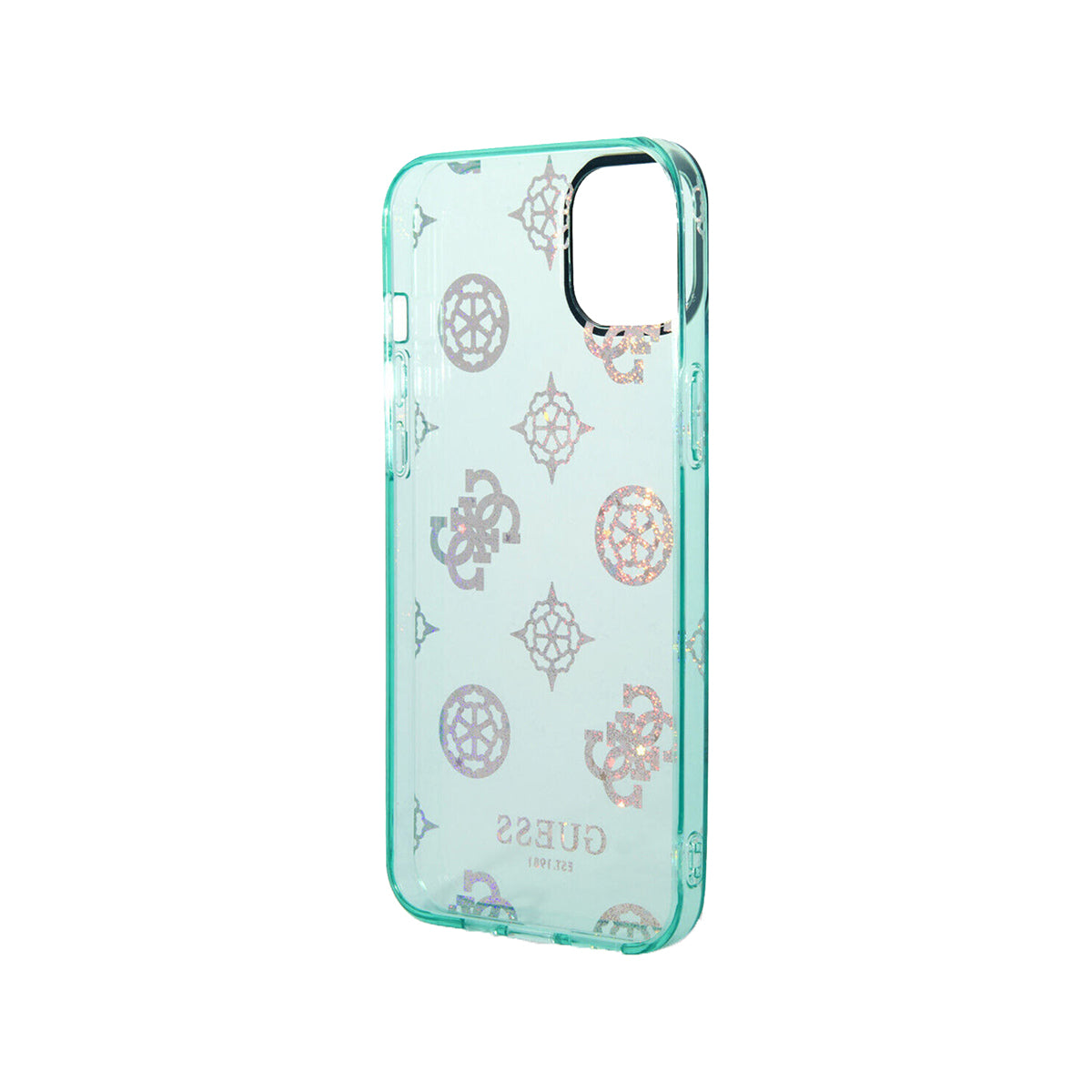 Guess Glitter Peony Edition Protective Phone Case For iPhone 15 Plus