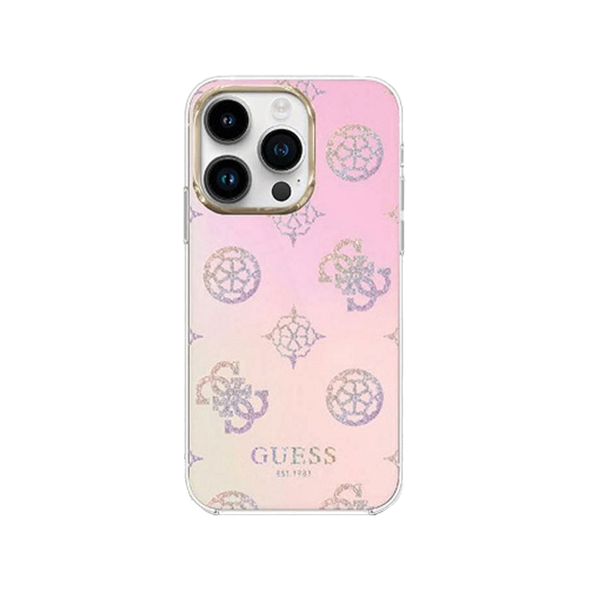 Guess Glitter Peony Edition Protective Phone Case For iPhone 15 Pro Max