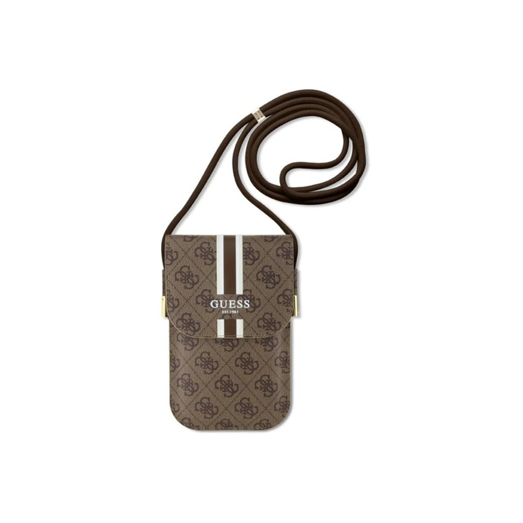 GUESS 4G Printed Stripes Phone and Wallet Bag with Cord Strap