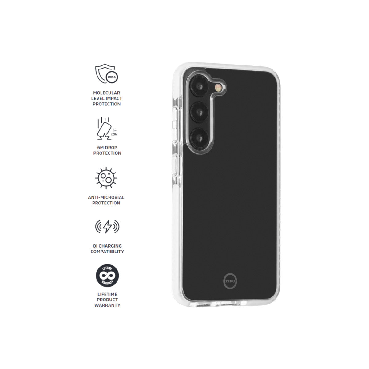 Impact Zero Clear Phone Case for Samsung Galaxy S23 - Clear/White