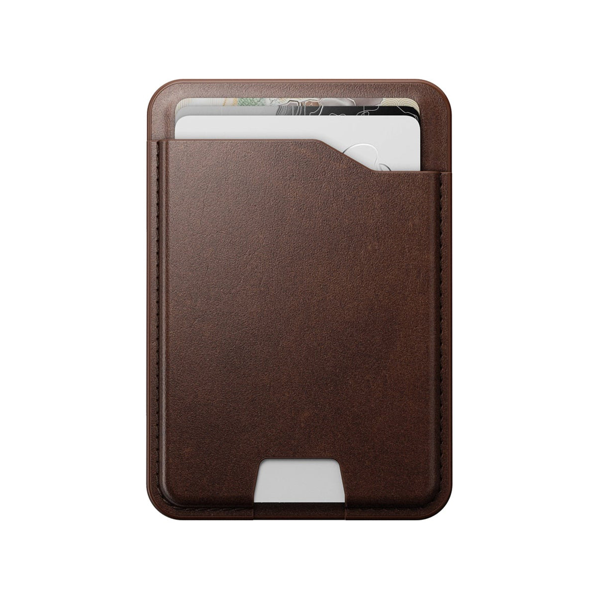 NOMAD Brown Horween Leather Mag Wallet with Find My Tracking