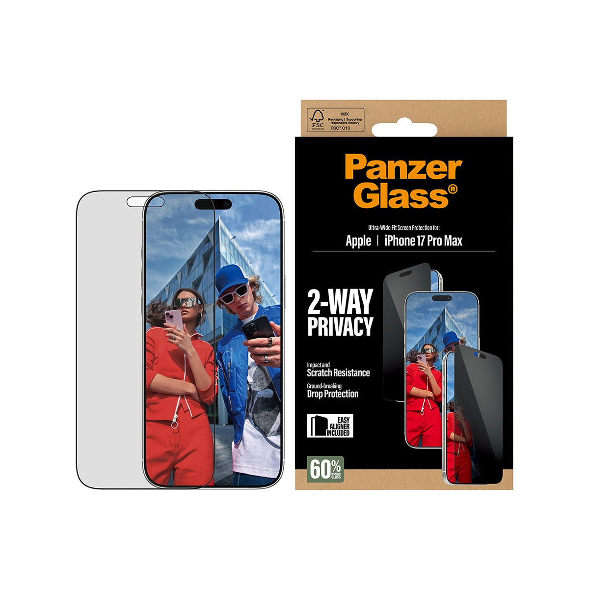 PanzerGlass UltraWide Fit Privacy Screen Protector iPhone 17 Pro Max