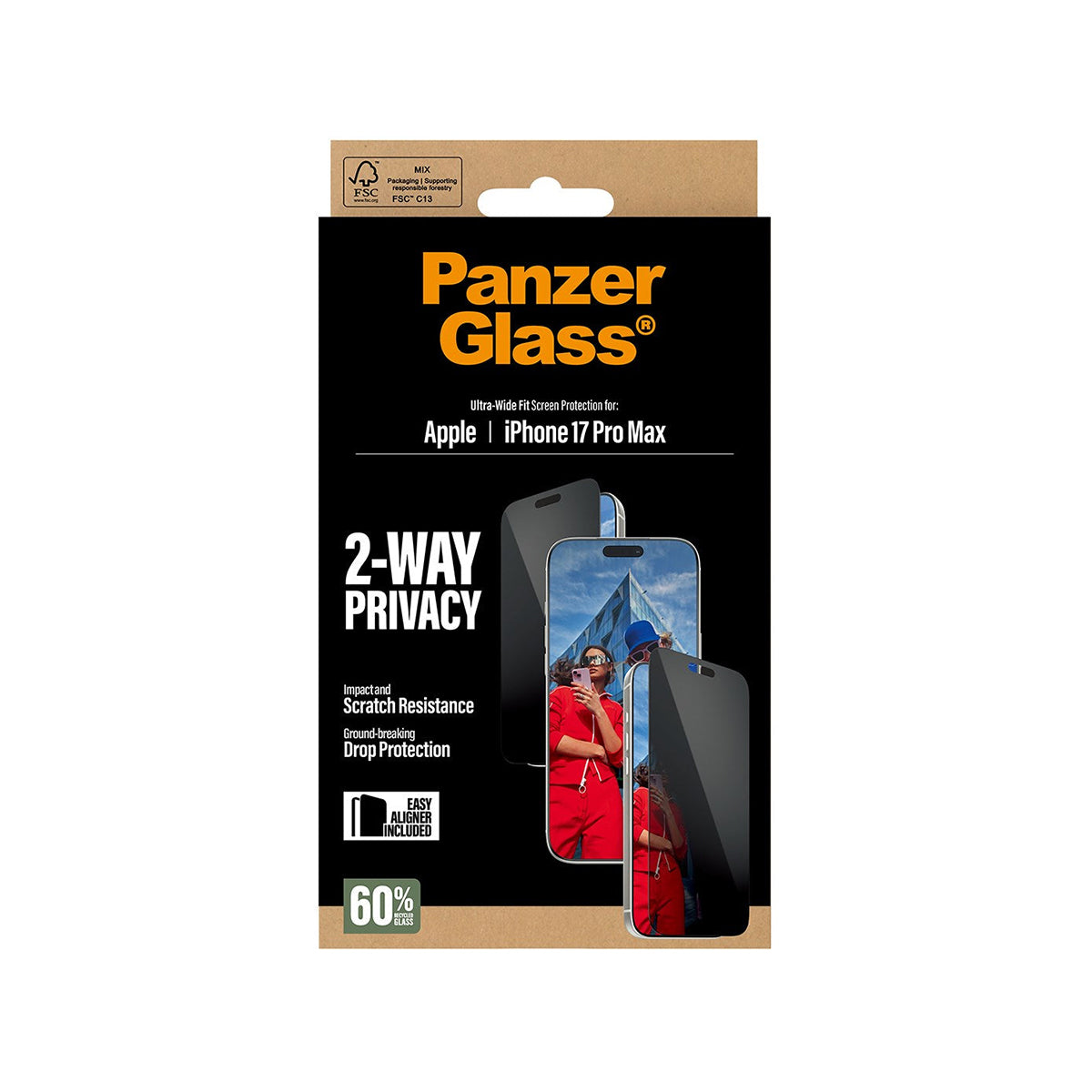 PanzerGlass UltraWide Fit Privacy Screen Protector iPhone 17 Pro Max