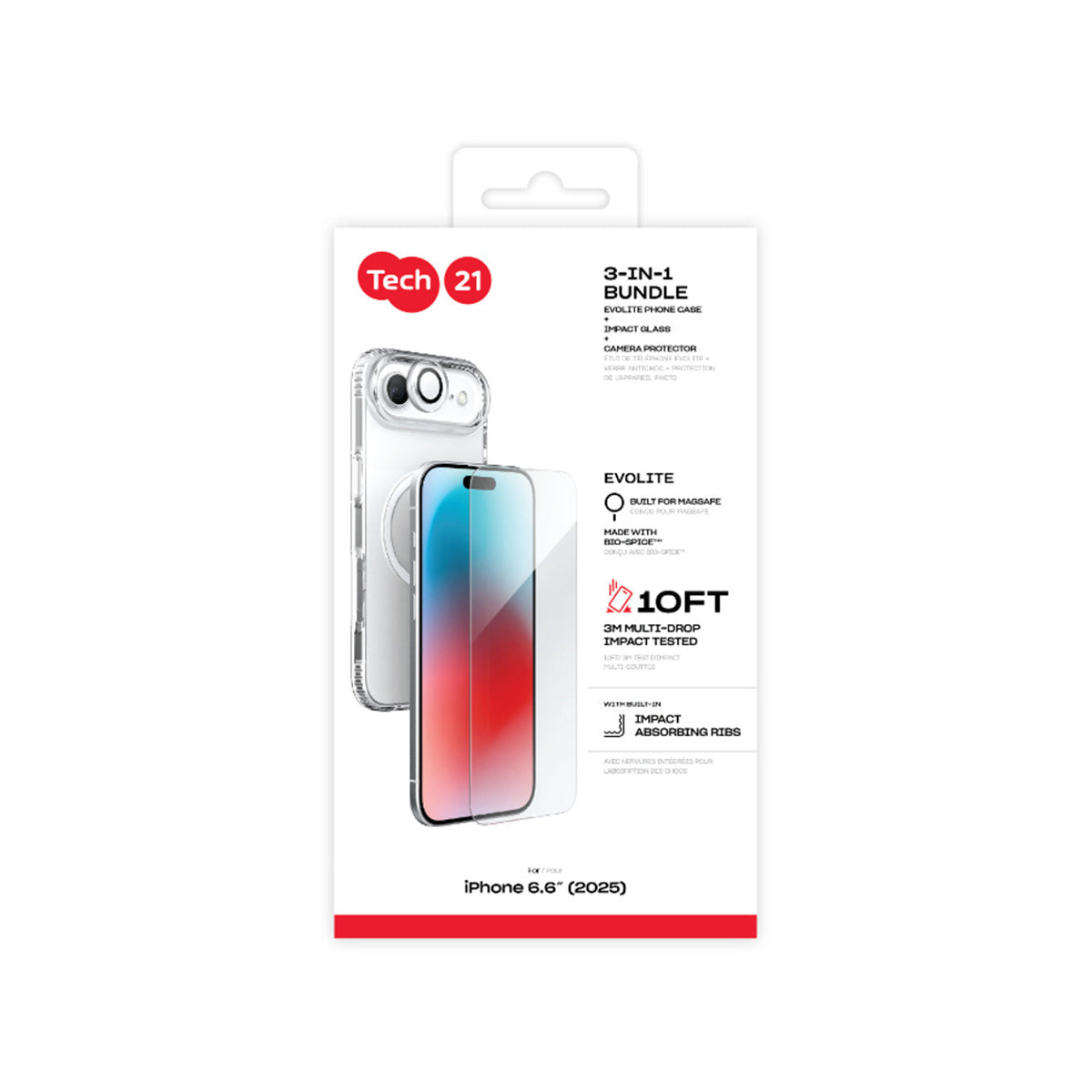 iPhoneアクセサリー Tech21 EvoLite Clear iPhone 17 Case Apple iPhone 17 Pro Case | Tech21 EvoLite Clear (Clear