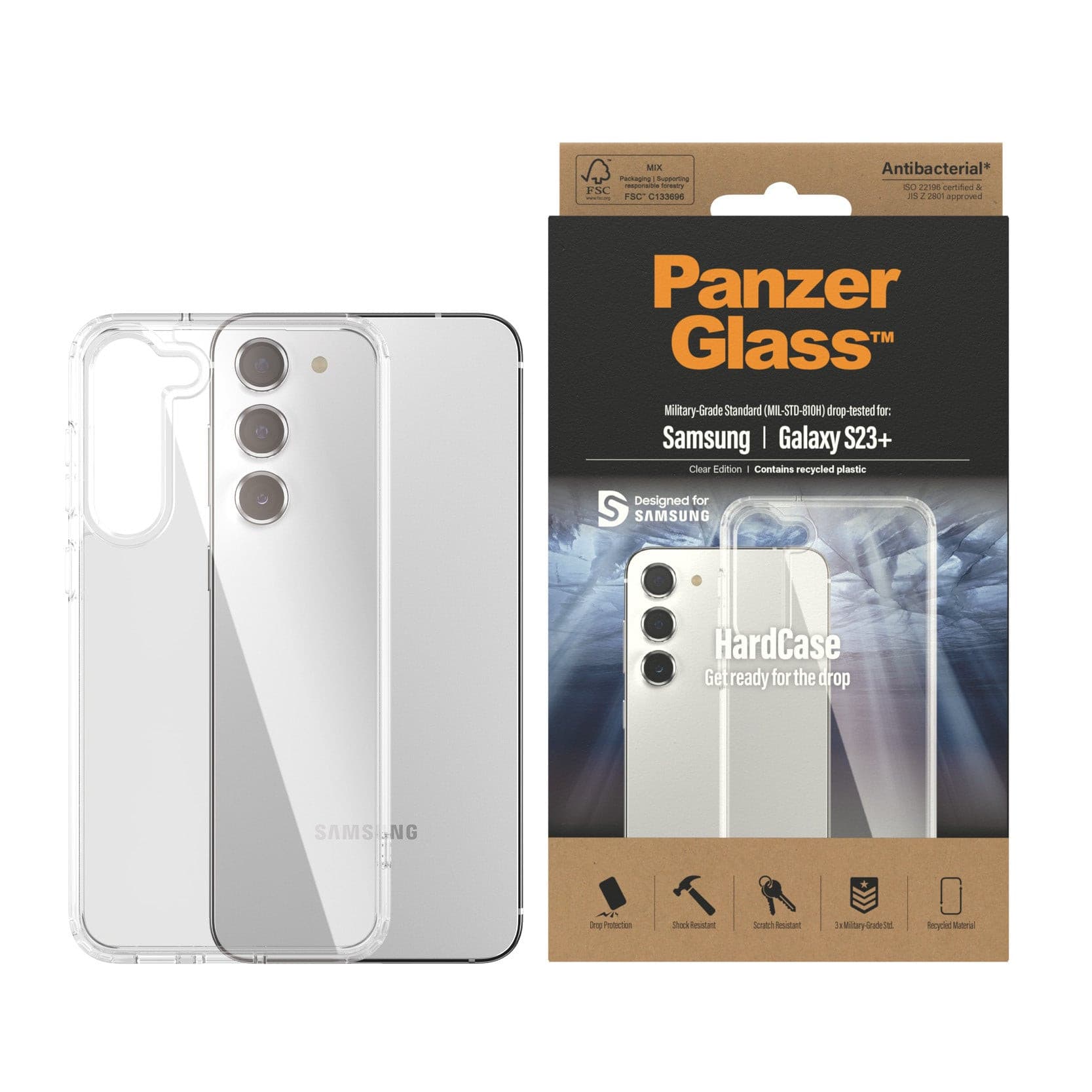 PanzerGlass™ HardCase Phone Case for Samsung Galaxy S23+ | Transparent.