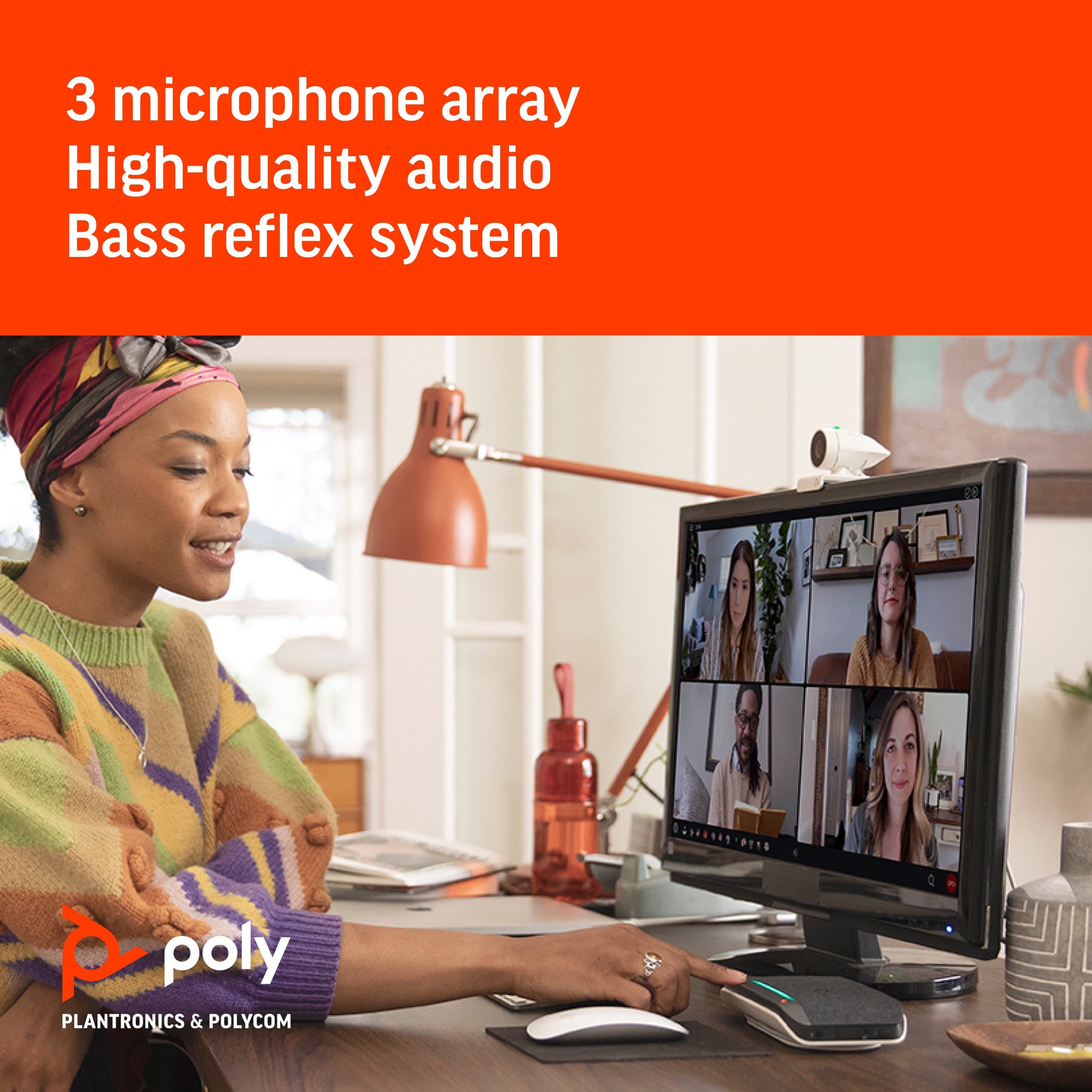 Poly Studio P5 Webcam Kit with Sync 20+ MS Teams USB-A BT600 Adapter Smart Speakerphone Bundle.