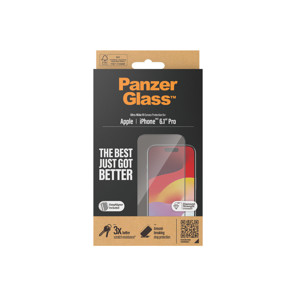 PanzerGlass UltraWide Fit Screen Protector for iPhone 15 Pro