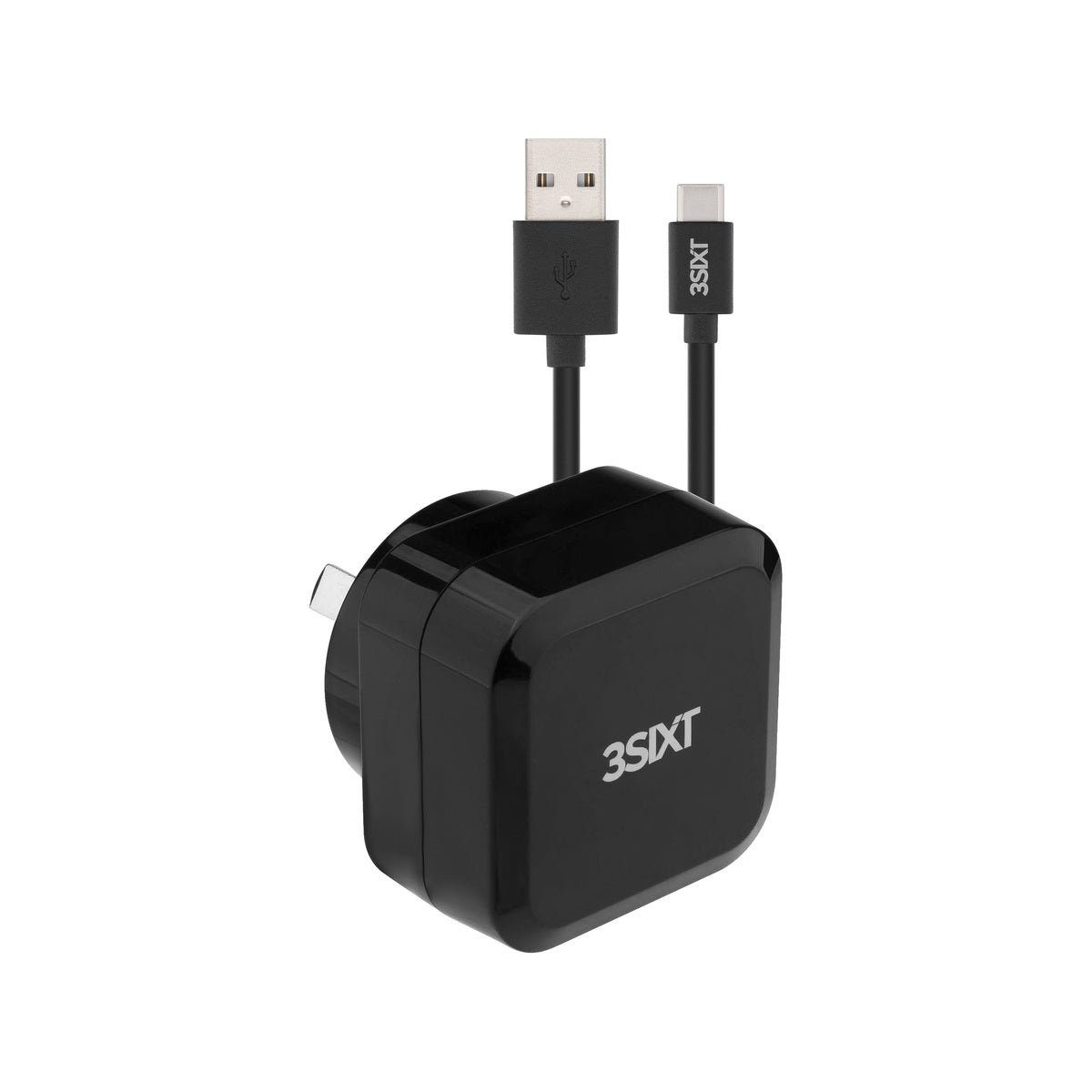 3sixT Wall Charger AU 5.4A + USB-C Cable 1m.