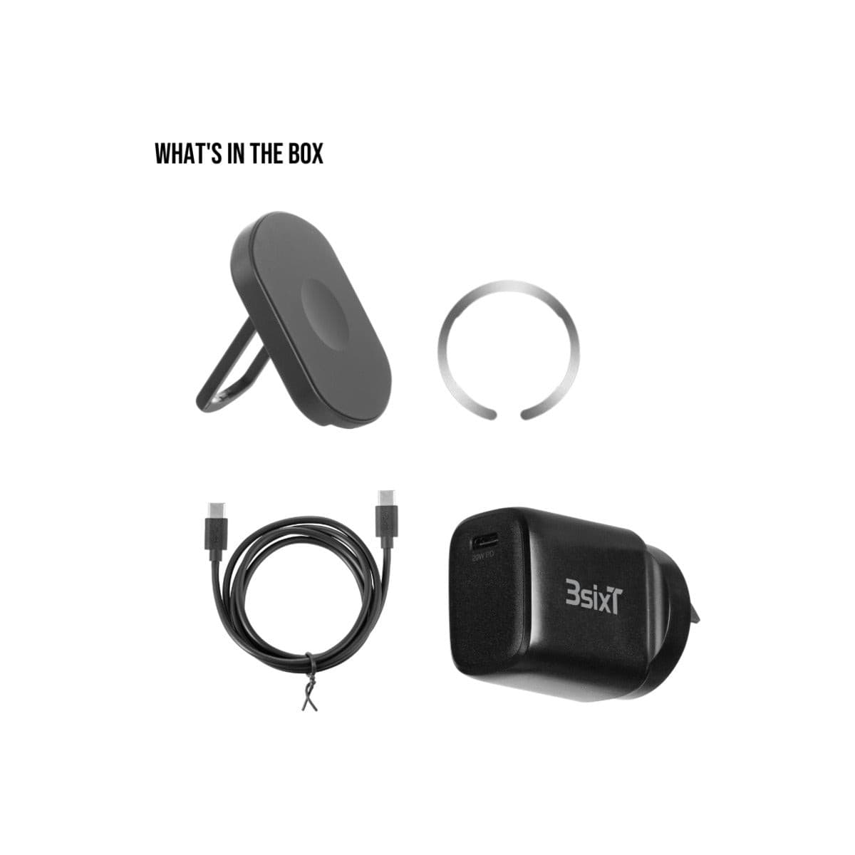 3sixT All In 1 MagSafe Charger + 20W Wall Charger - Black.