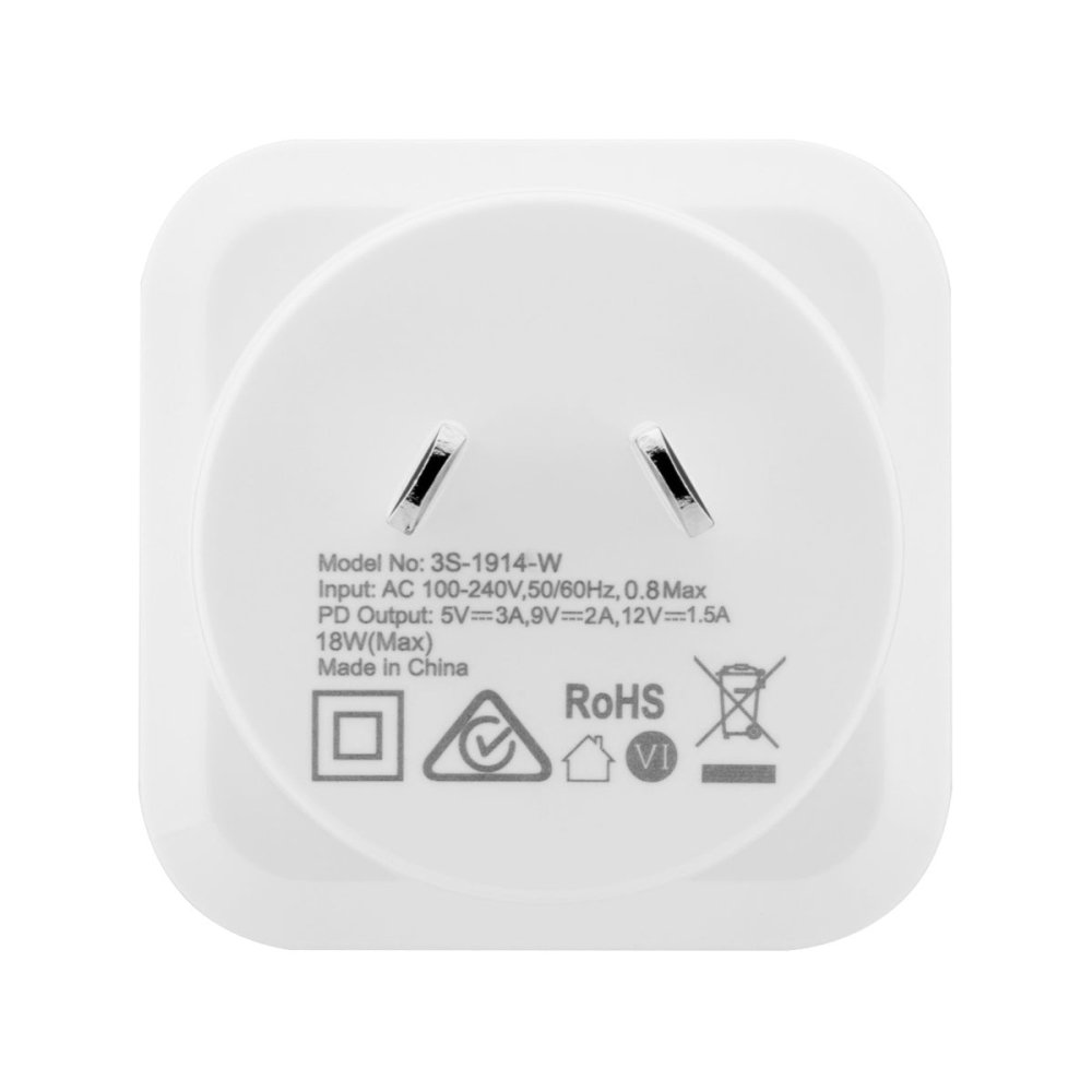 3sixT Wall Charger AU 18W USB-C PD - Wall Charger - Techunion -