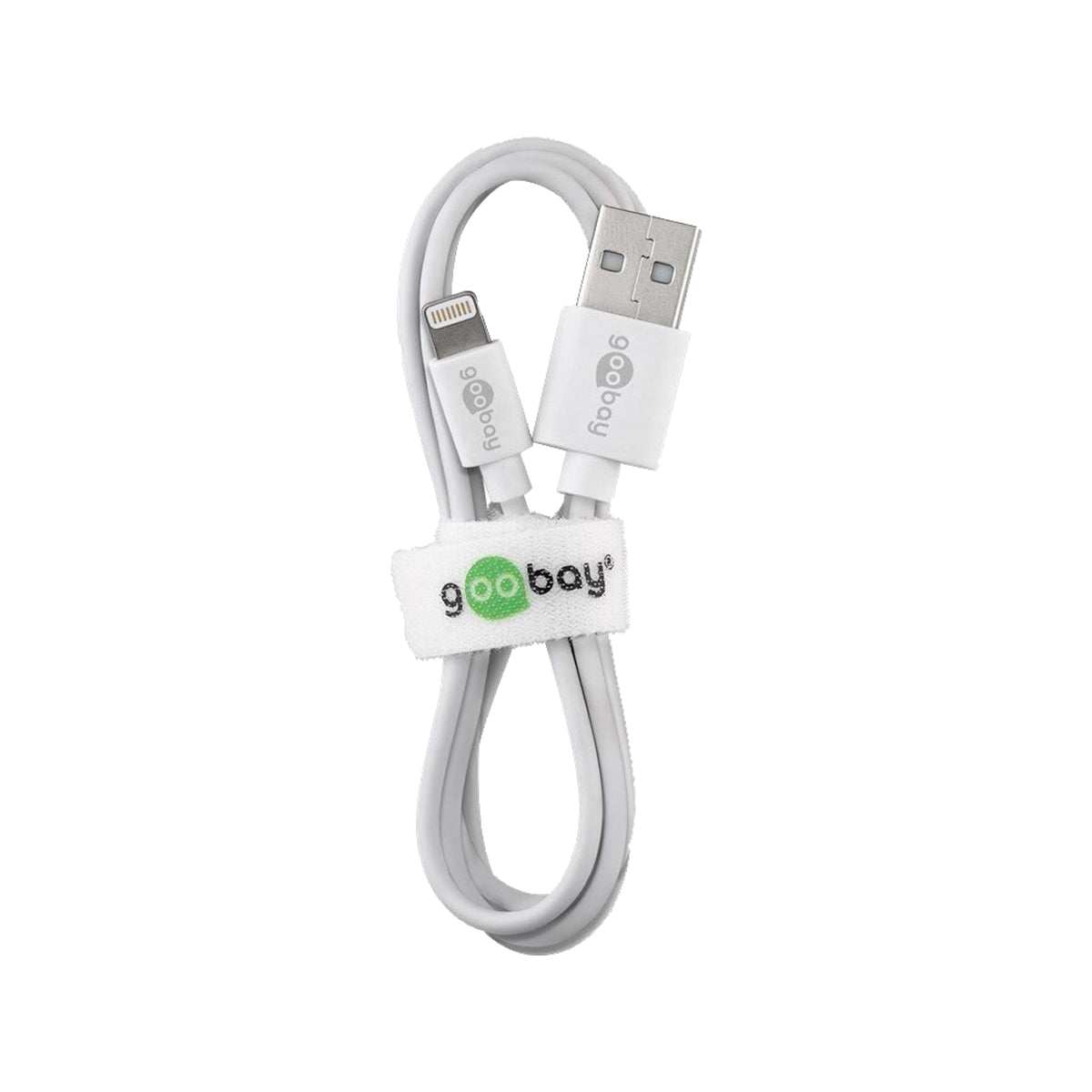 Goobay USB-A to Lightning Charging and Sync Cable 1m for iPhone/iPad/iPod/AirPod - White