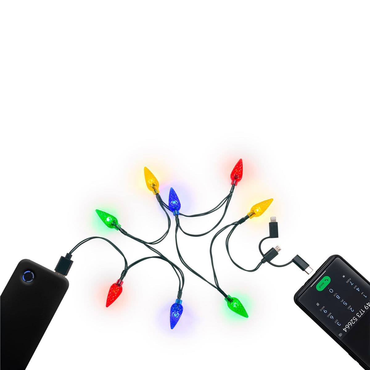 Goobay Smartphone USB-A Charging Cable with LED Lights for Smartphones.