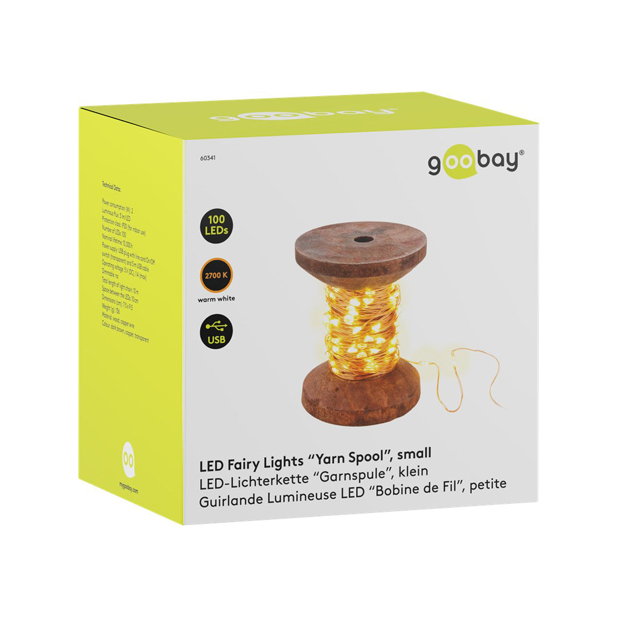 Goobay 100 micro LED Light Chain Yarn Bobbin.