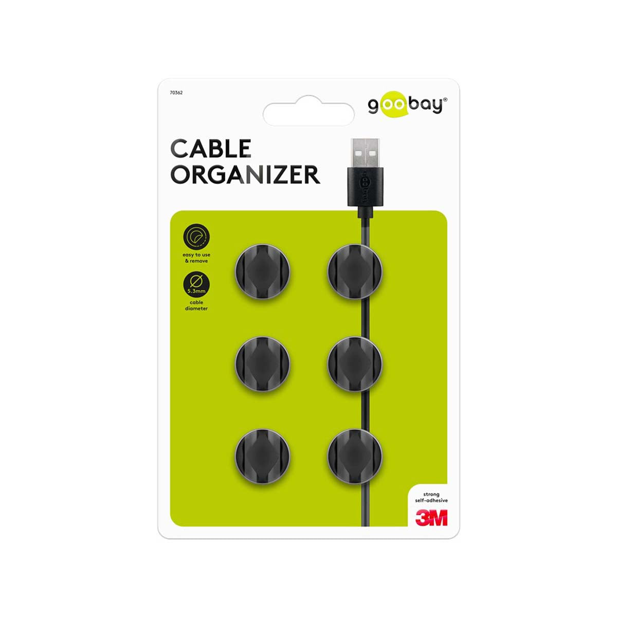 Goobay Cable Management 2 Slots Mini - Black.