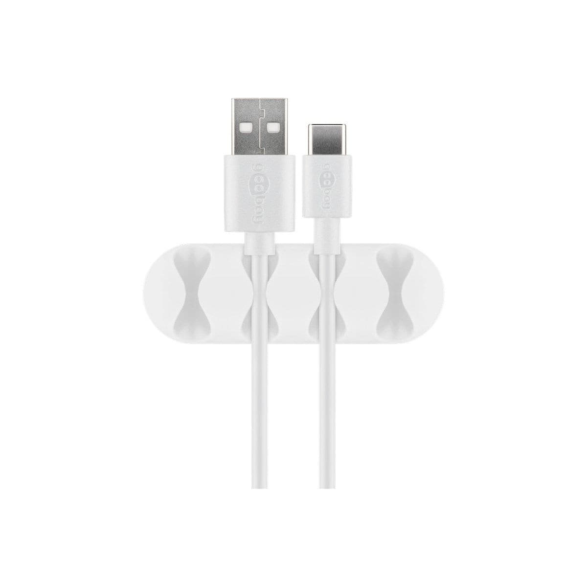 Goobay Cable Management 4 Slots, 2 piece set in white.
