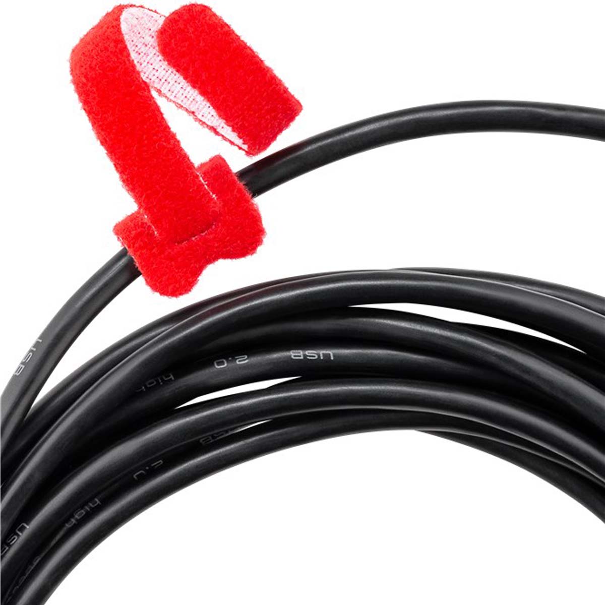 Goobay Cable Management Hook & Loop Set - Red, Yellow and Blue.