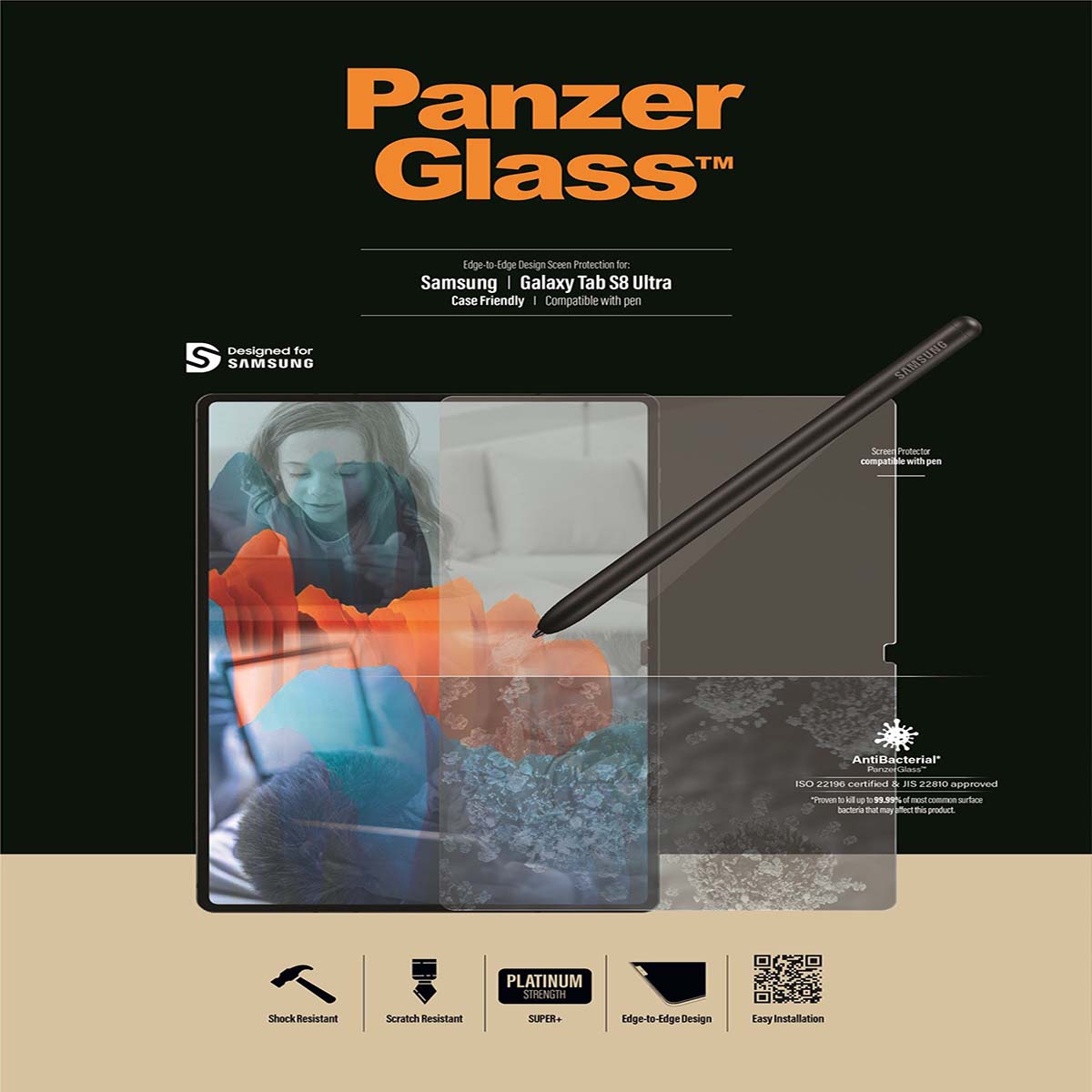 PanzerGlass Casefriendly Screen Protector for Samsung Galaxy Tab S8 Ultra
