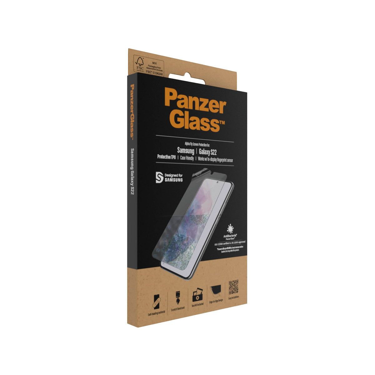 PanzerGlass TPU Antibacterial Phone Screen Pprotector for Samsung GS22 - Clear.
