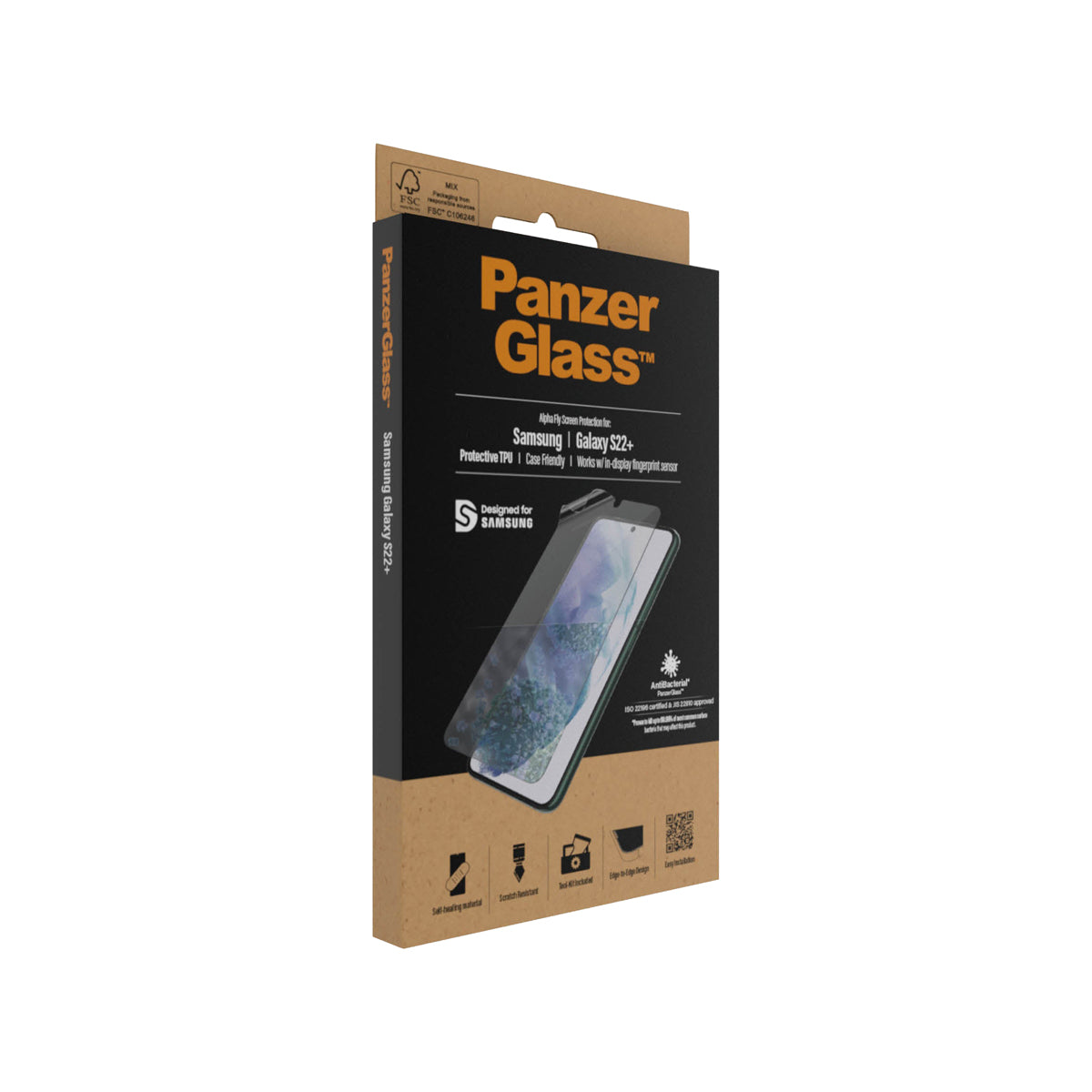 PanzerGlass TPU Antibacterial Phone Screen Pprotector for Samsung GS22+ - Clear.