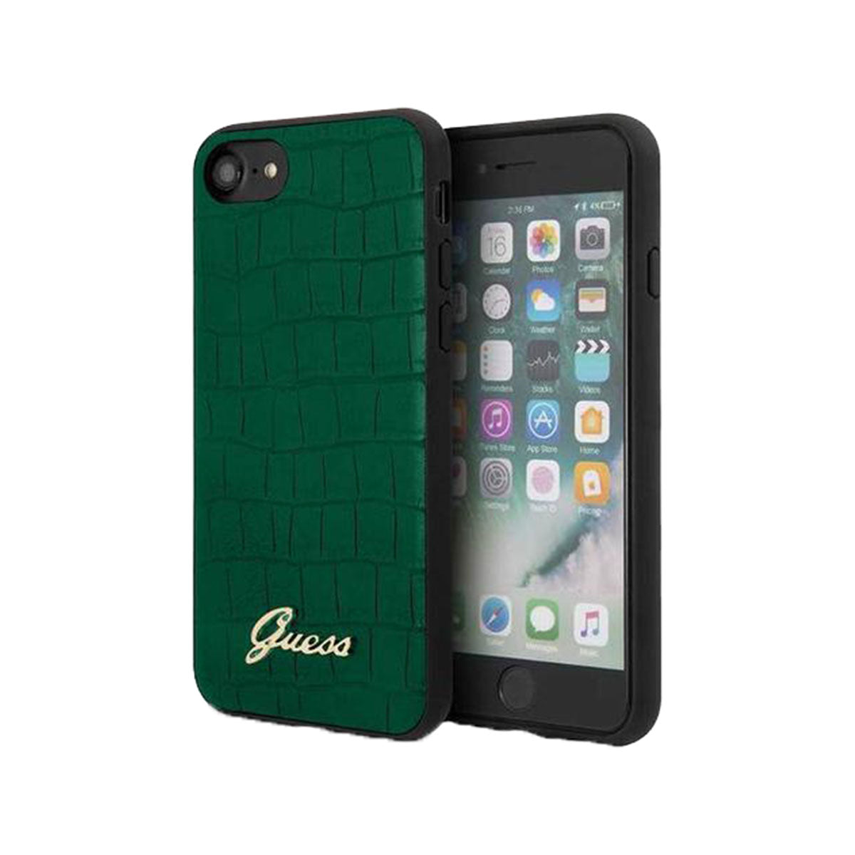 GUESS Pattern Case for iPhone 7/8/SE Gen 2/3 - Green PU Croc