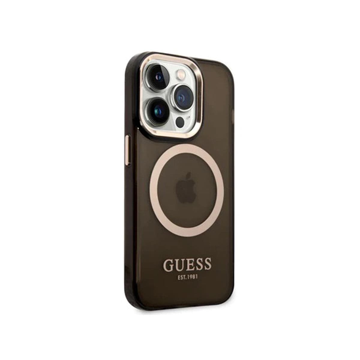 GUESS Ring Edition Case For iPhone 14 Pro Max - Translucent Black.