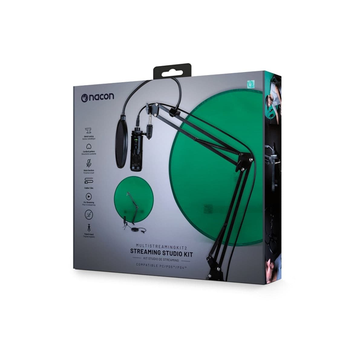 Buy Nacon Stream Mic Kit & Green Screen For PC/PS4/PS5 at the competitive  price of 77.98 AUD$