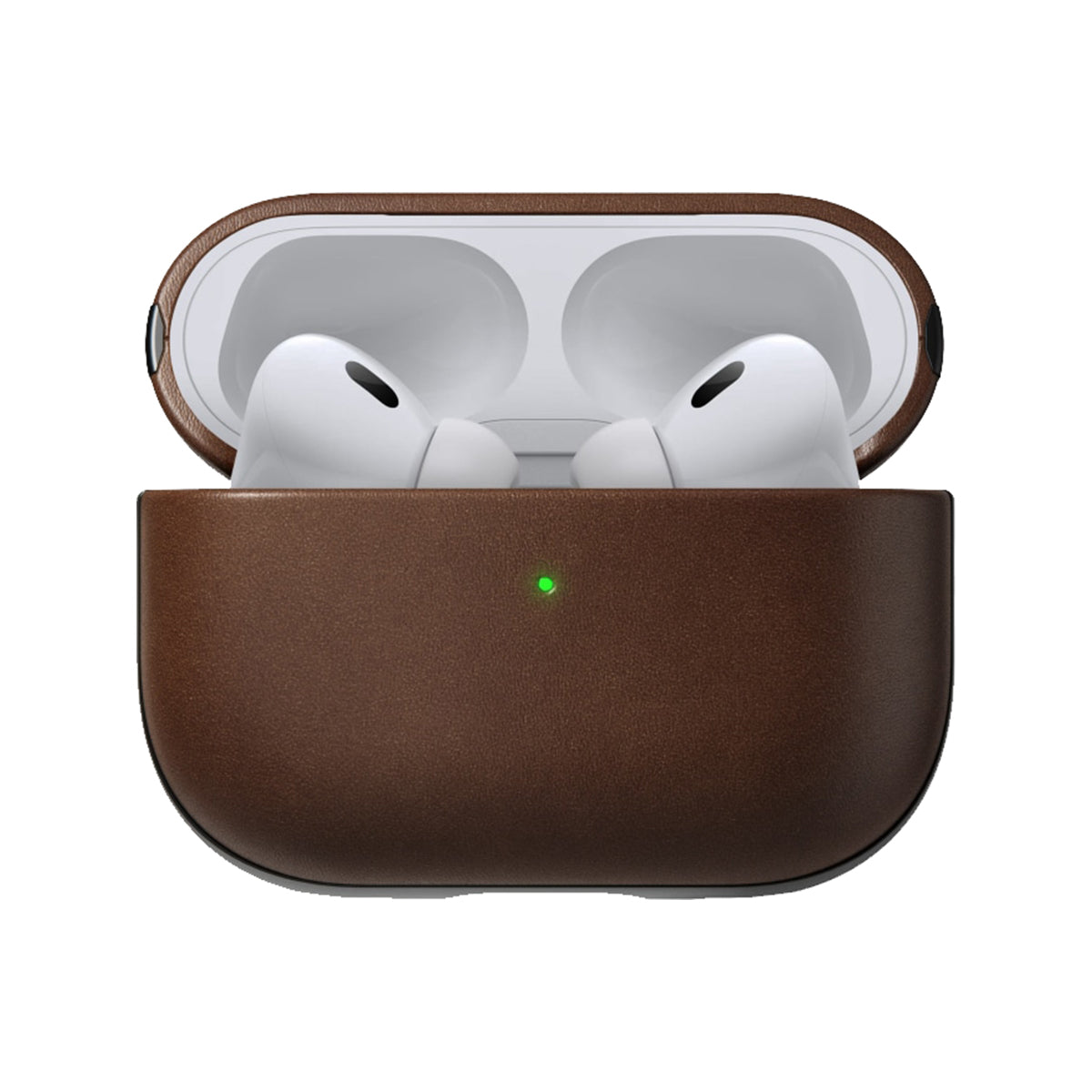 NOMAD Modern Leather Case for Apple AirPods Pro 2 - Brown Normal Leather.