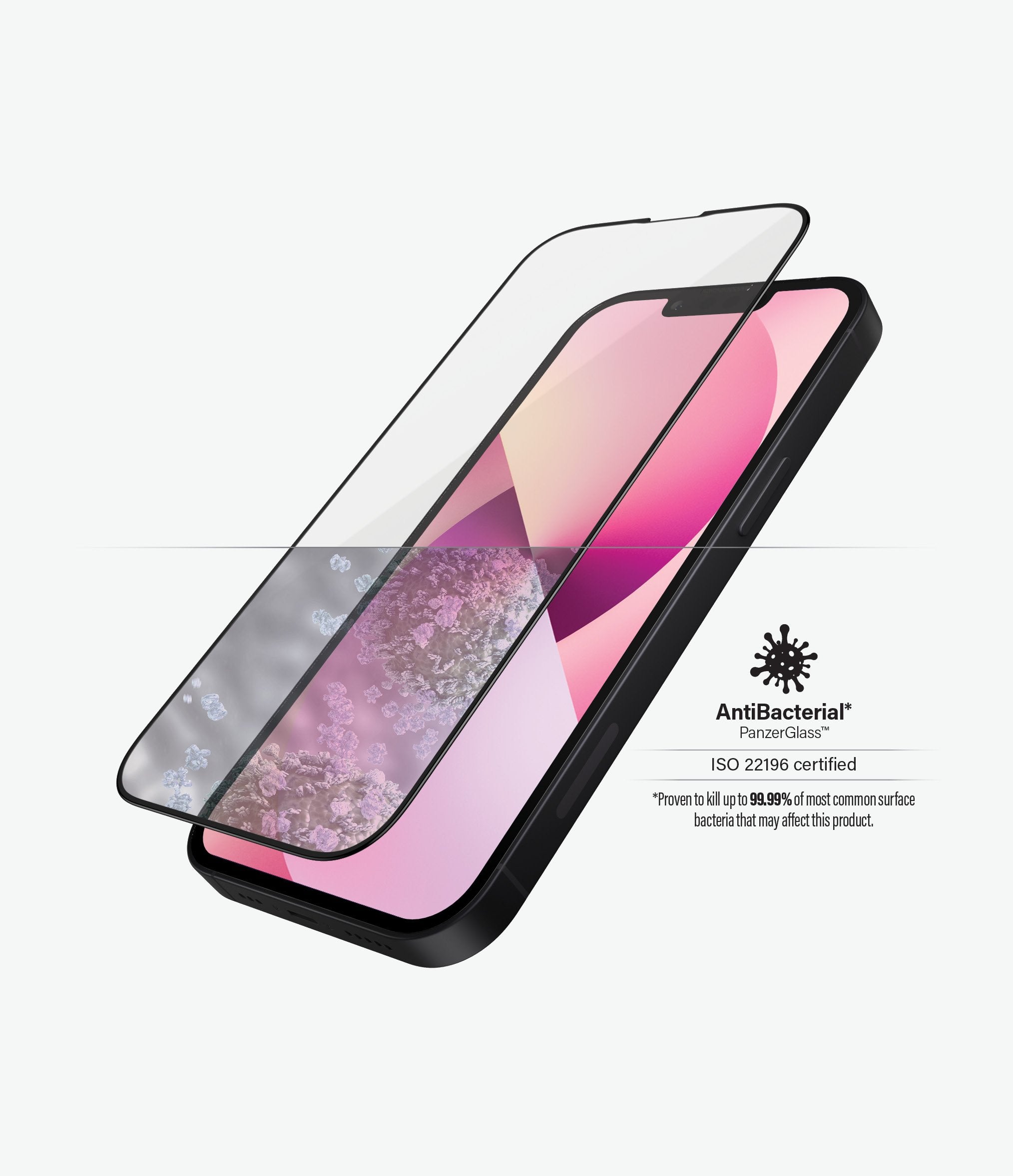 PanzerGlass CaseFriendly Black Phone Screen Protector for iPhone 13 Mini - Clear.