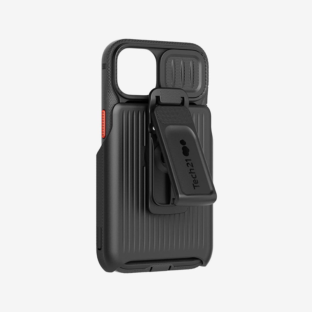 Tech21 EvoMax Phone Case with Holster for iPhone 13 - Off Black.