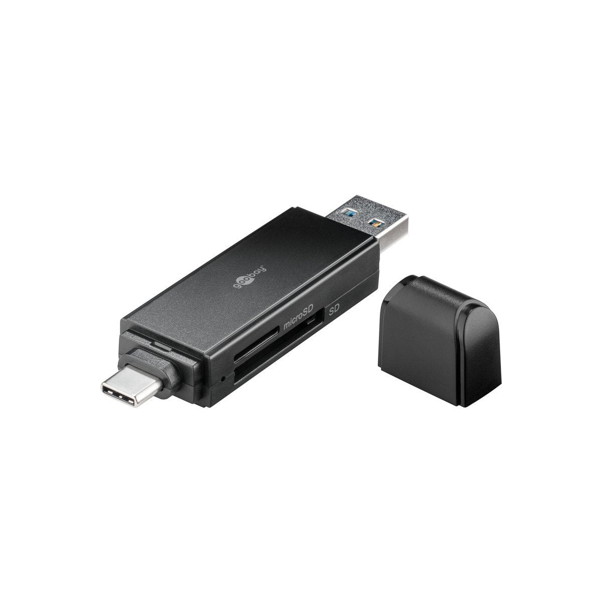 Goobay USB 3.0 – USB-C™ 2in1 card reader black - Card Reader - Techunion -