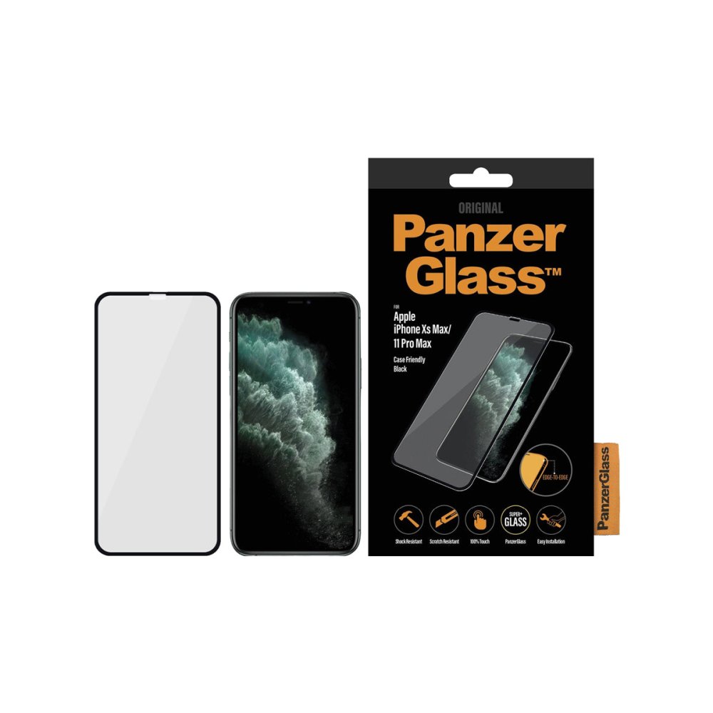 PanzerGlass Case Friendly Black Phone Screen Protector for iPhone Xs Max/11 Pro Max - Clear - Phone Screen Protector - Techunion -