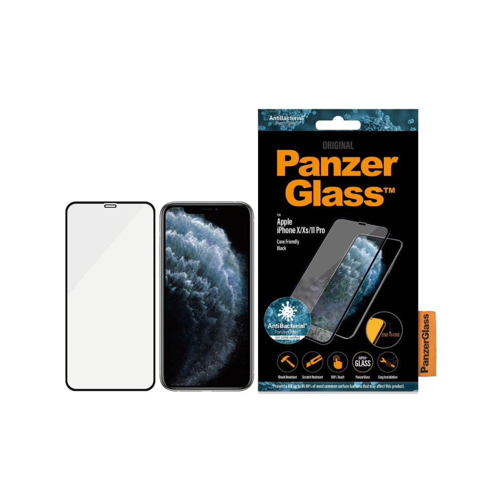 PanzerGlass Case Friendly Black Phone Screen Protector for iPhone Xs/11 Pro - Clear - Phone Screen Protector - Techunion -