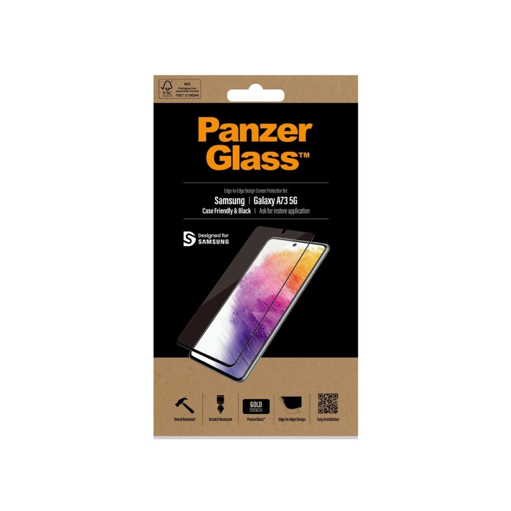 PanzerGlass Screen Protector for Samsung A73 5G - Black - Screen Protector - Techunion -