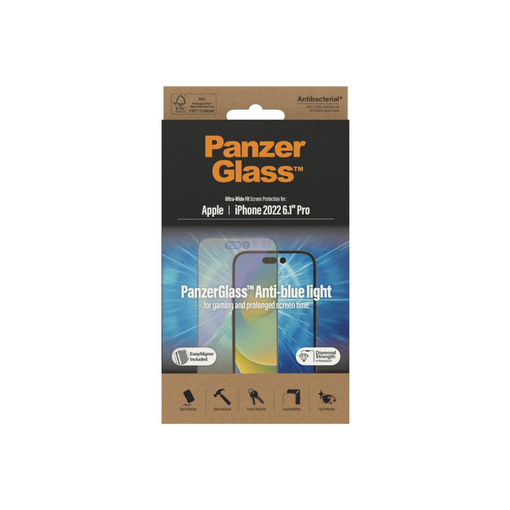 PanzerGlass Ultra-Wide Fit Anti-Bluelight Screen Protector for iPhone 14 Pro - Screen Protector - Techunion -