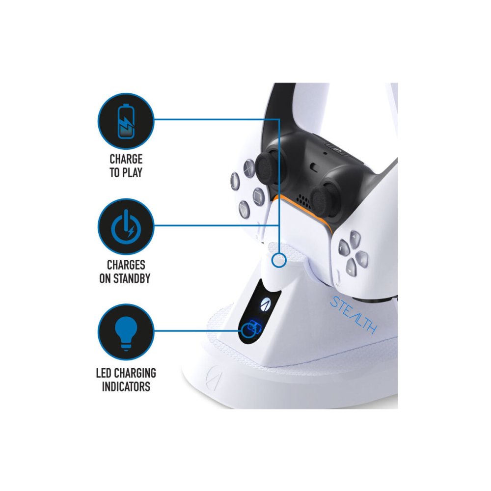 Buy Stealth PS5 Charging Dock, Storage Base Headset Stand at the